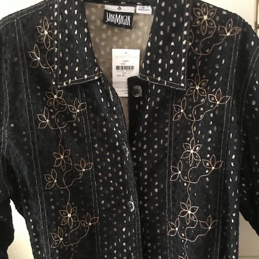 NWT YAK MAGIK EYELET EMBROIDERED JACKET SIZE 1X